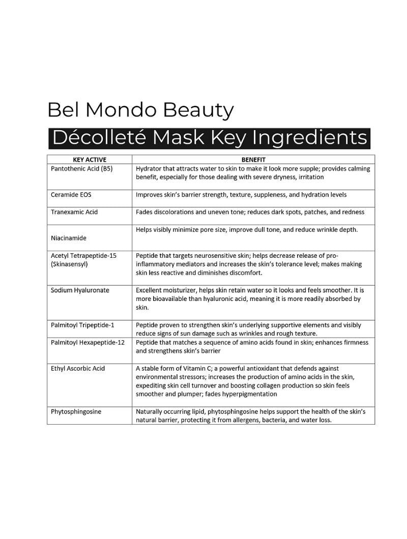 Bel Mondo Decollette BioCellulose Mask
