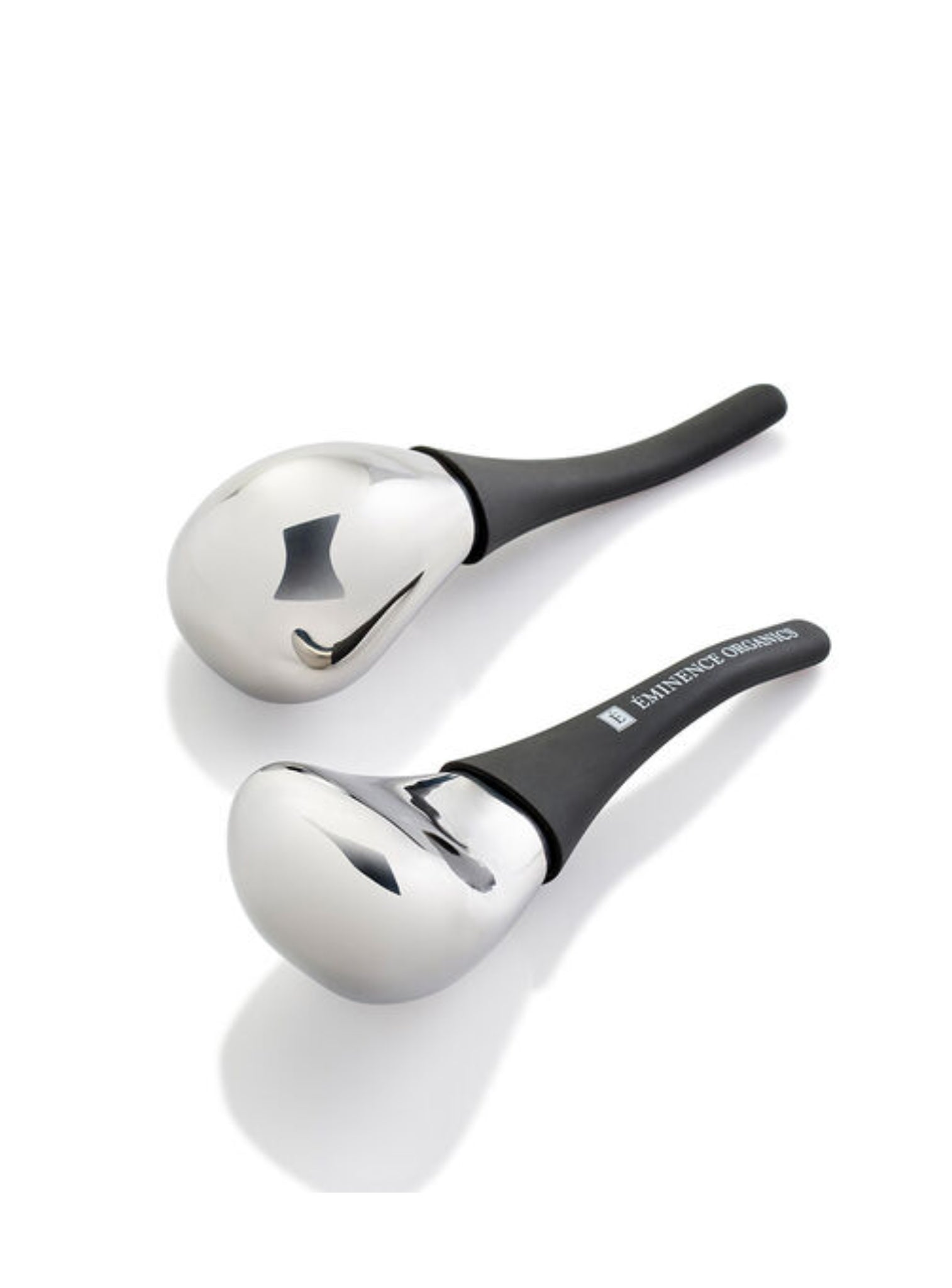 Two silver and black Eminence cryo tools on a white background