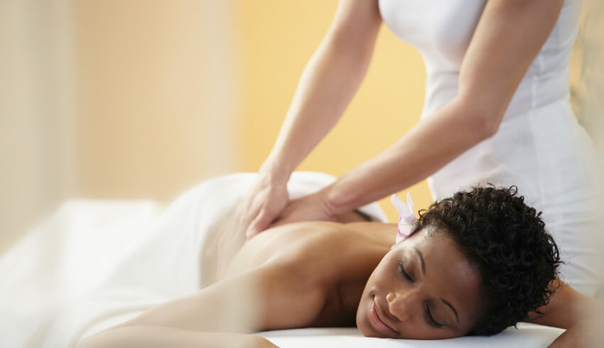 Woman receiving a luxurious body treatment