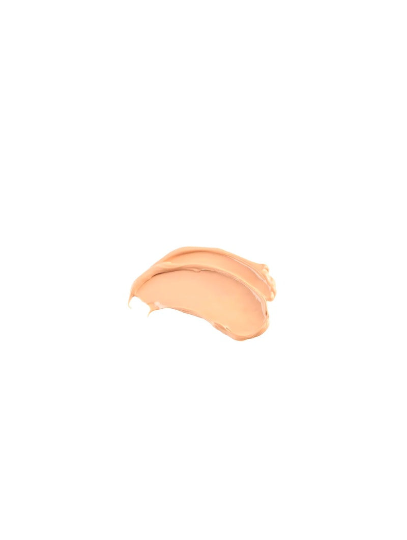 close up smear of Tizo tinted sunscreen on a white background